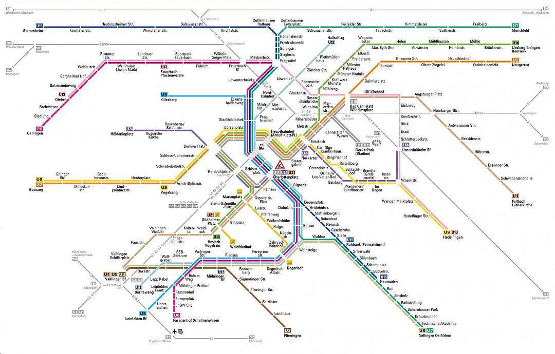 plan del metro de stuttgart